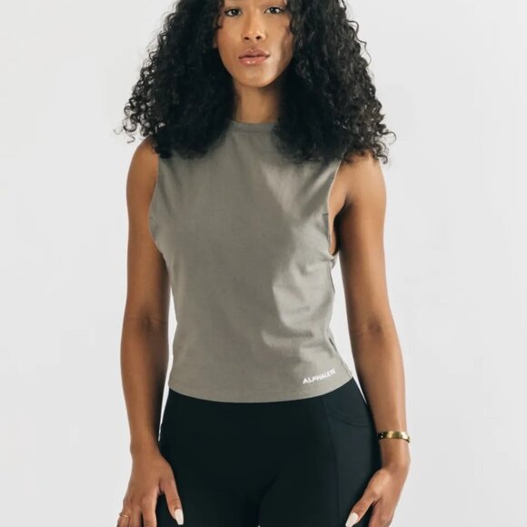 Alphalete Heavy Cotton Cutoff Full Length Tank - Concrete | SMALL | NWT - Picture 1 of 4